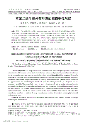 草莓二斑葉螨外部形態(tài)的掃描電鏡觀察_姜莉莉.pdf