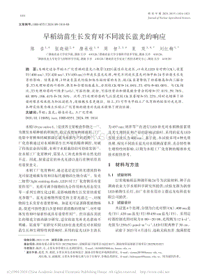 早稻幼苗生長發(fā)育對不同波長藍(lán)光的響應(yīng).pdf