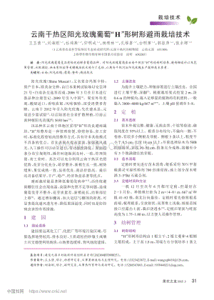 云南干熱區(qū)陽(yáng)光玫瑰葡萄“H”形樹(shù)形避雨栽培技術(shù).pdf