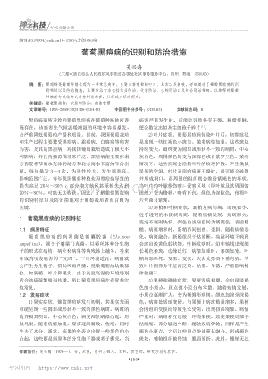 葡萄黑痘病的識別和防治措施.pdf