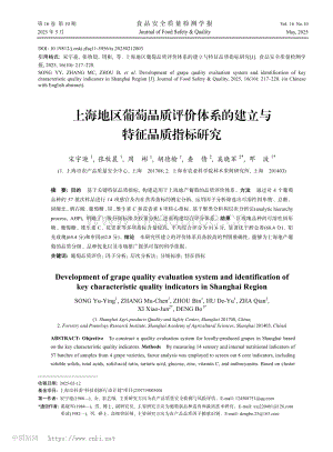 上海地區(qū)葡萄品質(zhì)評價體系的建立與特征品質(zhì)指標研究.pdf